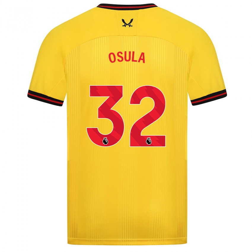 Hombre Camiseta William Osula #32 Amarillo 2ª Equipación 2023/24 La Camisa Chile