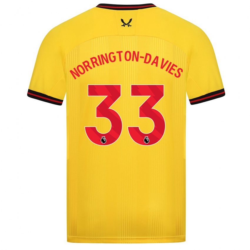 Hombre Camiseta Rhys Norrington-Davies #33 Amarillo 2ª Equipación 2023/24 La Camisa Chile