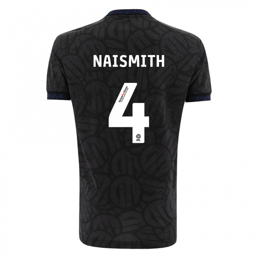 Hombre Camiseta Kal Naismith #4 Negro 2ª Equipación 2023/24 La Camisa Chile