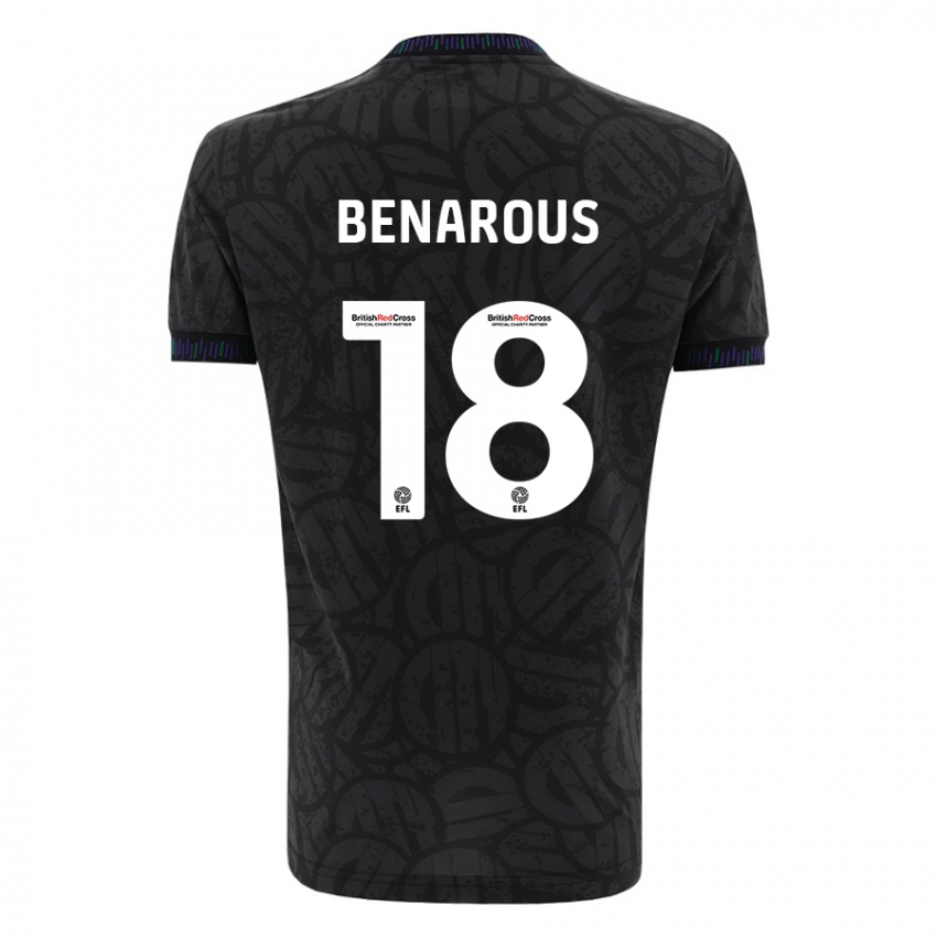 Hombre Camiseta Ayman Benarous #18 Negro 2ª Equipación 2023/24 La Camisa Chile