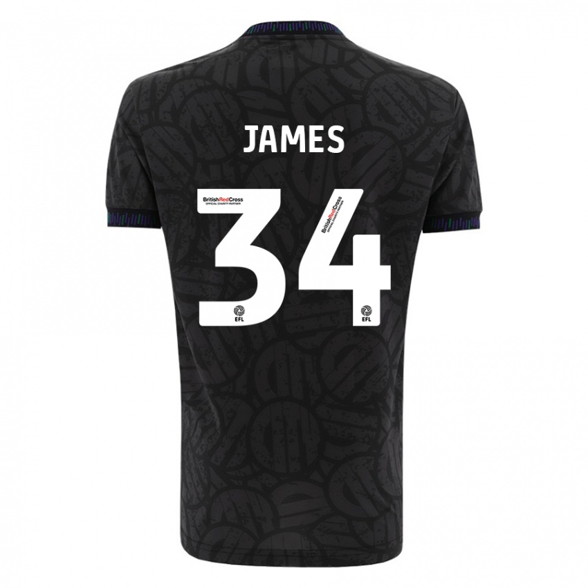Hombre Camiseta Joseph James #34 Negro 2ª Equipación 2023/24 La Camisa Chile