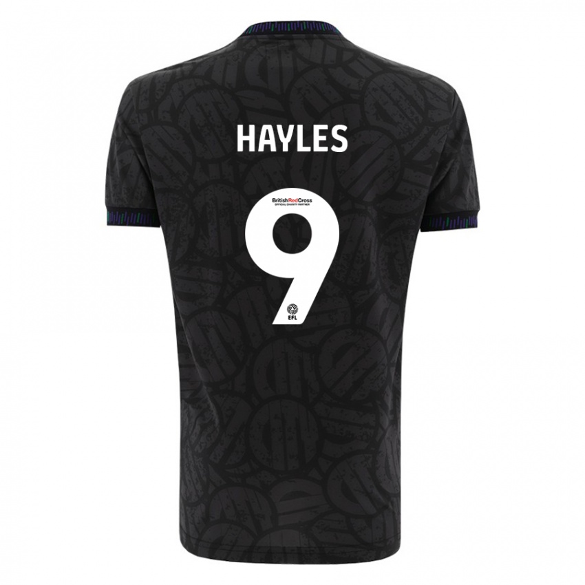 Hombre Camiseta Shania Hayles #9 Negro 2ª Equipación 2023/24 La Camisa Chile