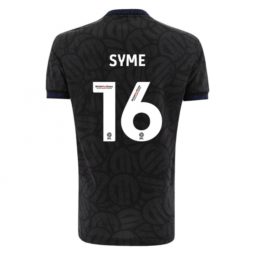 Hombre Camiseta Emily Syme #16 Negro 2ª Equipación 2023/24 La Camisa Chile