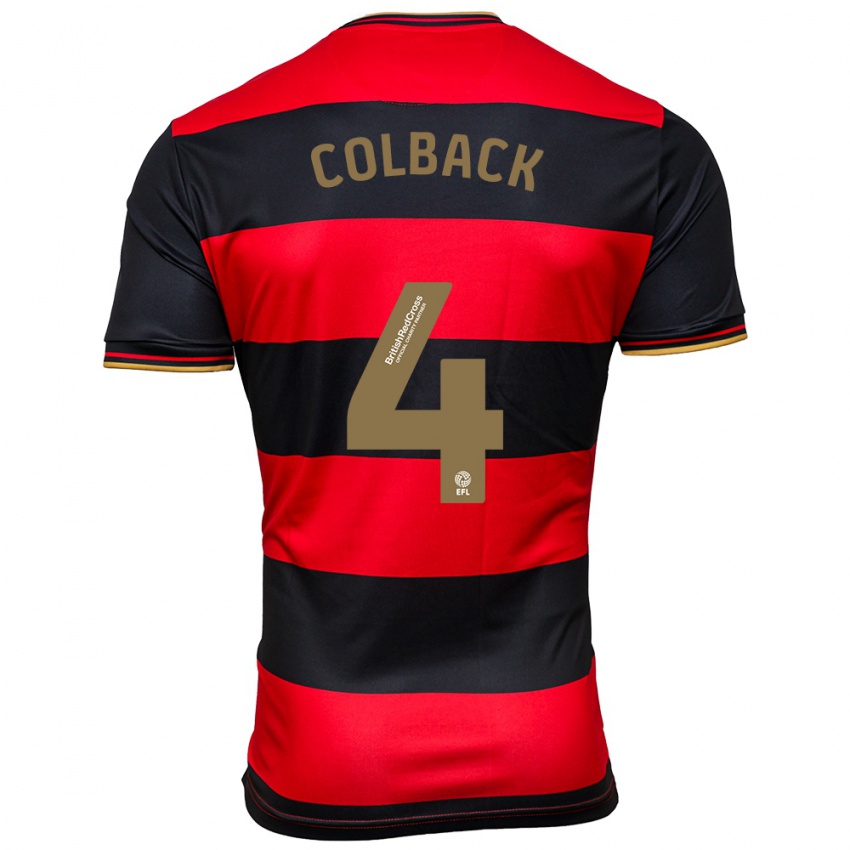 Hombre Camiseta Jack Colback #4 Negro Rojo 2ª Equipación 2023/24 La Camisa Chile