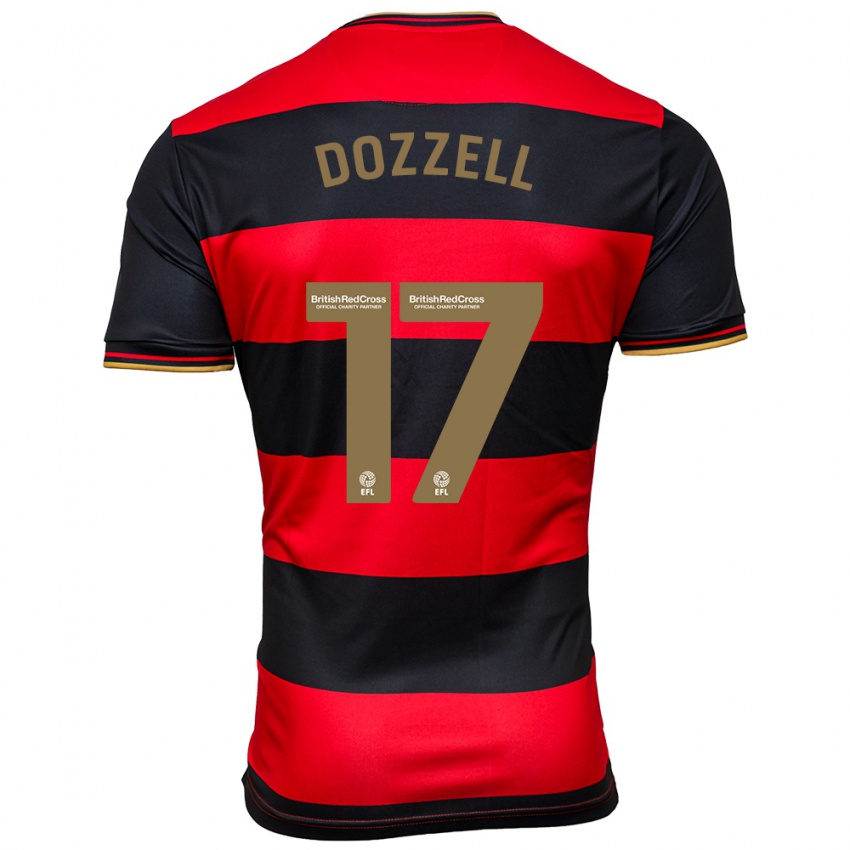 Hombre Camiseta Andre Dozzell #17 Negro Rojo 2ª Equipación 2023/24 La Camisa Chile