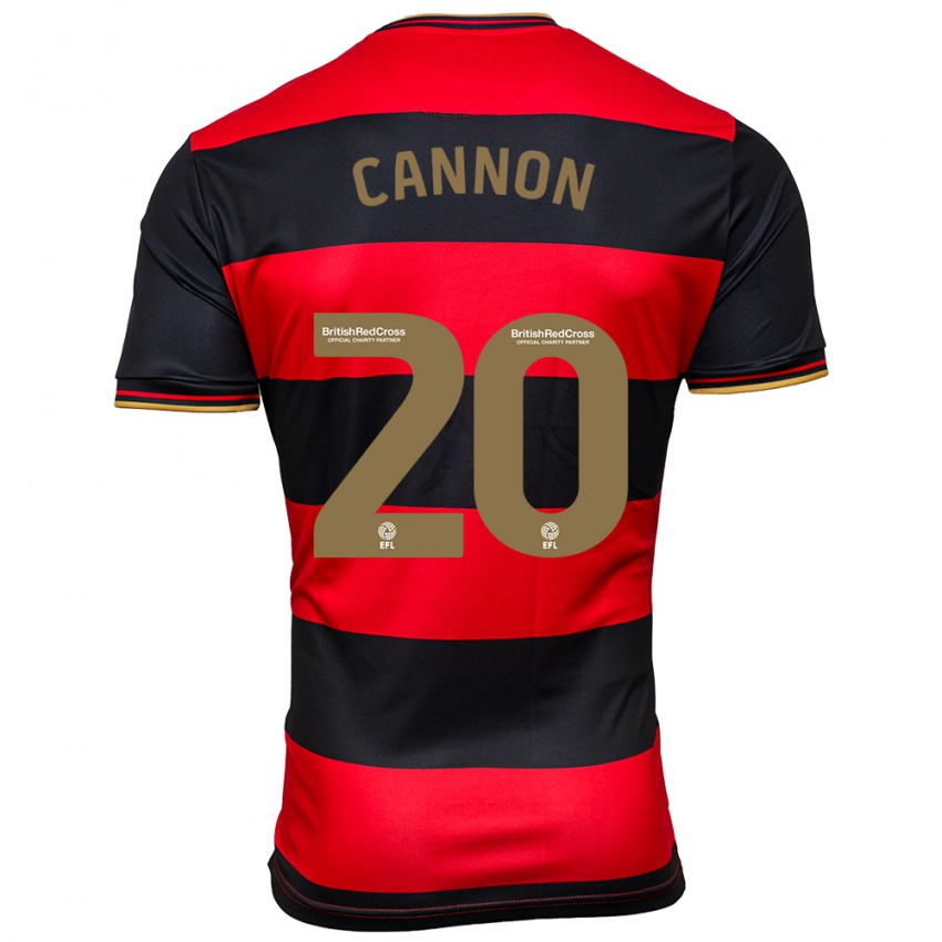 Hombre Camiseta Reggie Cannon #20 Negro Rojo 2ª Equipación 2023/24 La Camisa Chile