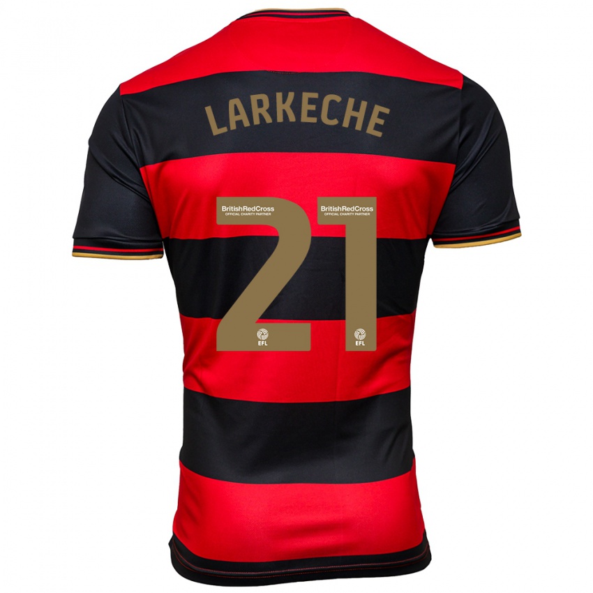 Hombre Camiseta Ziyad Larkeche #21 Negro Rojo 2ª Equipación 2023/24 La Camisa Chile