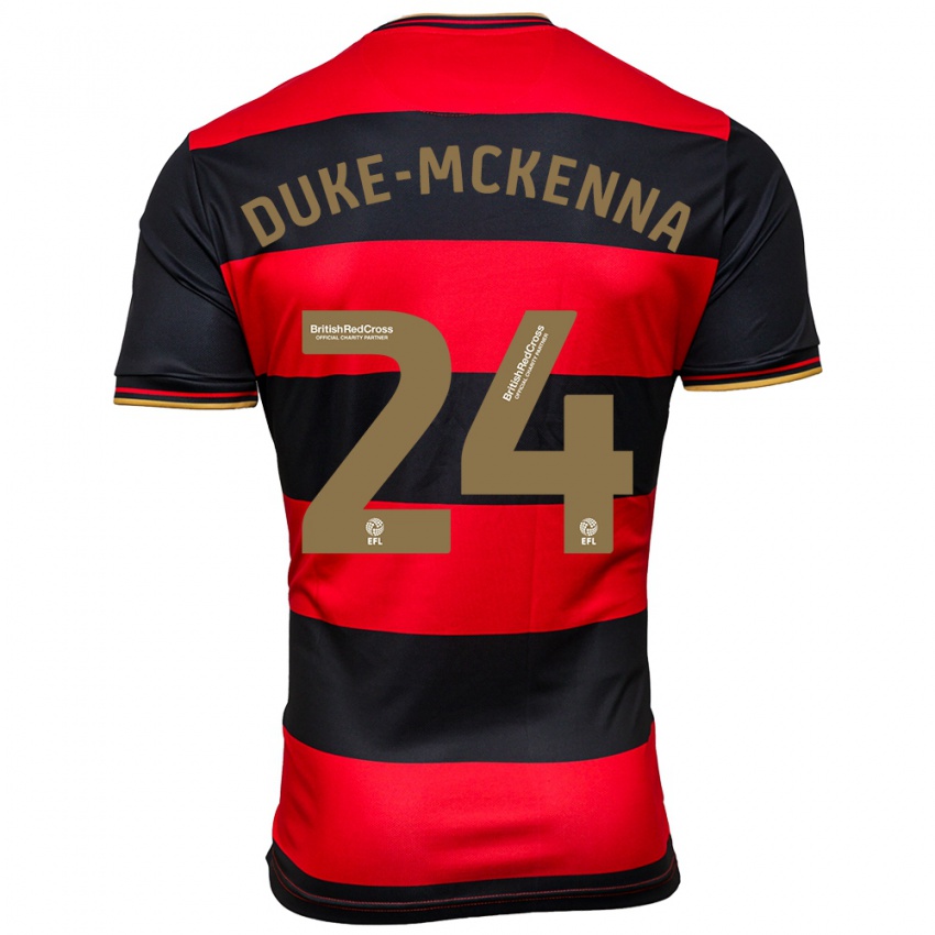 Hombre Camiseta Stephen Duke-Mckenna #24 Negro Rojo 2ª Equipación 2023/24 La Camisa Chile