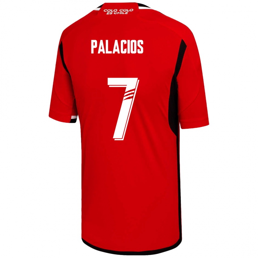 Hombre Camiseta Carlos Palacios #7 Rojo 2ª Equipación 2023/24 La Camisa Chile