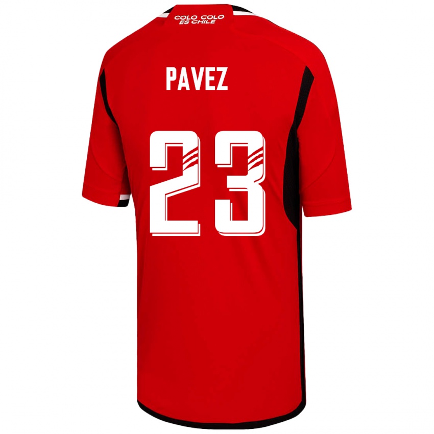 Hombre Camiseta Esteban Pavez #23 Rojo 2ª Equipación 2023/24 La Camisa Chile