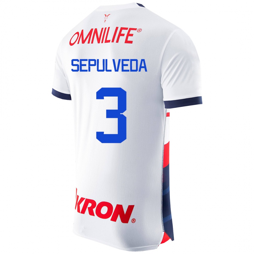 Hombre Camiseta Gilberto Sepúlveda #3 Blanco 2ª Equipación 2023/24 La Camisa Chile