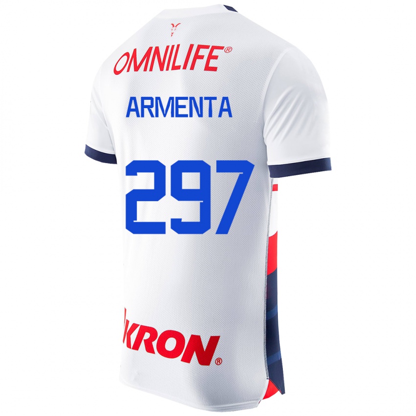 Hombre Camiseta Deibith Armenta #297 Blanco 2ª Equipación 2023/24 La Camisa Chile