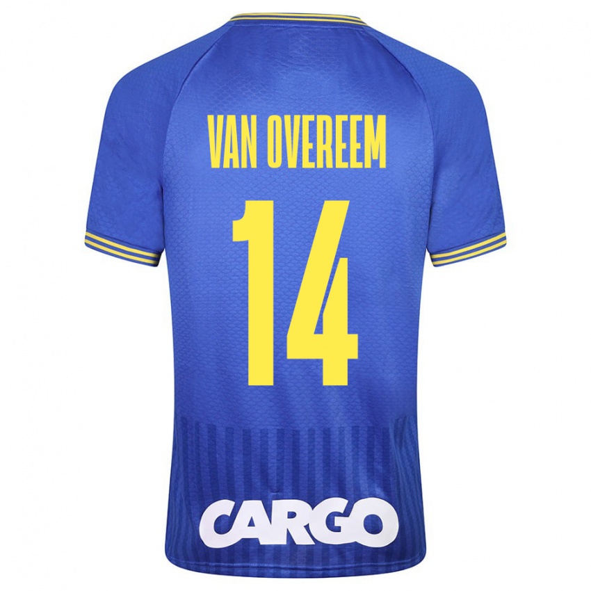 Hombre Camiseta Joris Van Overeem #14 Azul 2ª Equipación 2023/24 La Camisa Chile