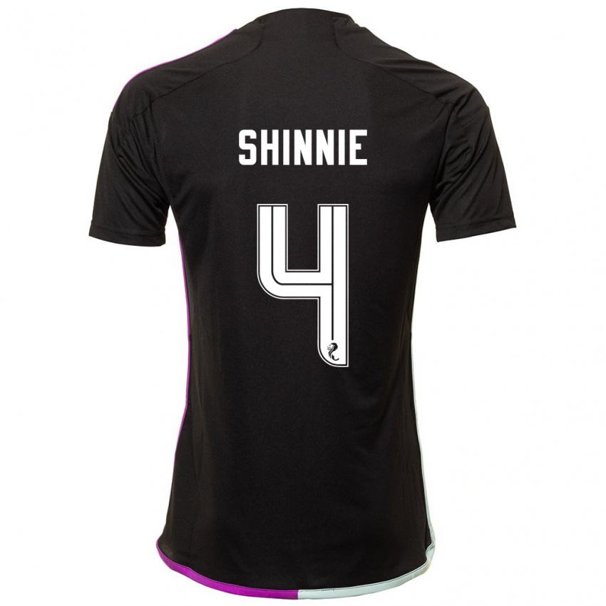 Hombre Camiseta Graeme Shinnie #4 Negro 2ª Equipación 2023/24 La Camisa Chile