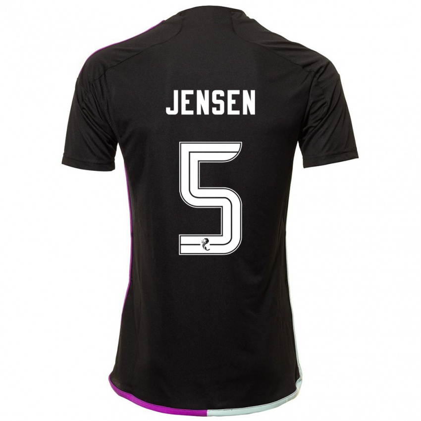 Hombre Camiseta Richard Jensen #5 Negro 2ª Equipación 2023/24 La Camisa Chile