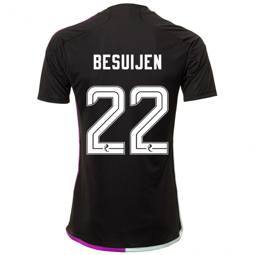 Hombre Camiseta Vicente Besuijen #22 Negro 2ª Equipación 2023/24 La Camisa Chile