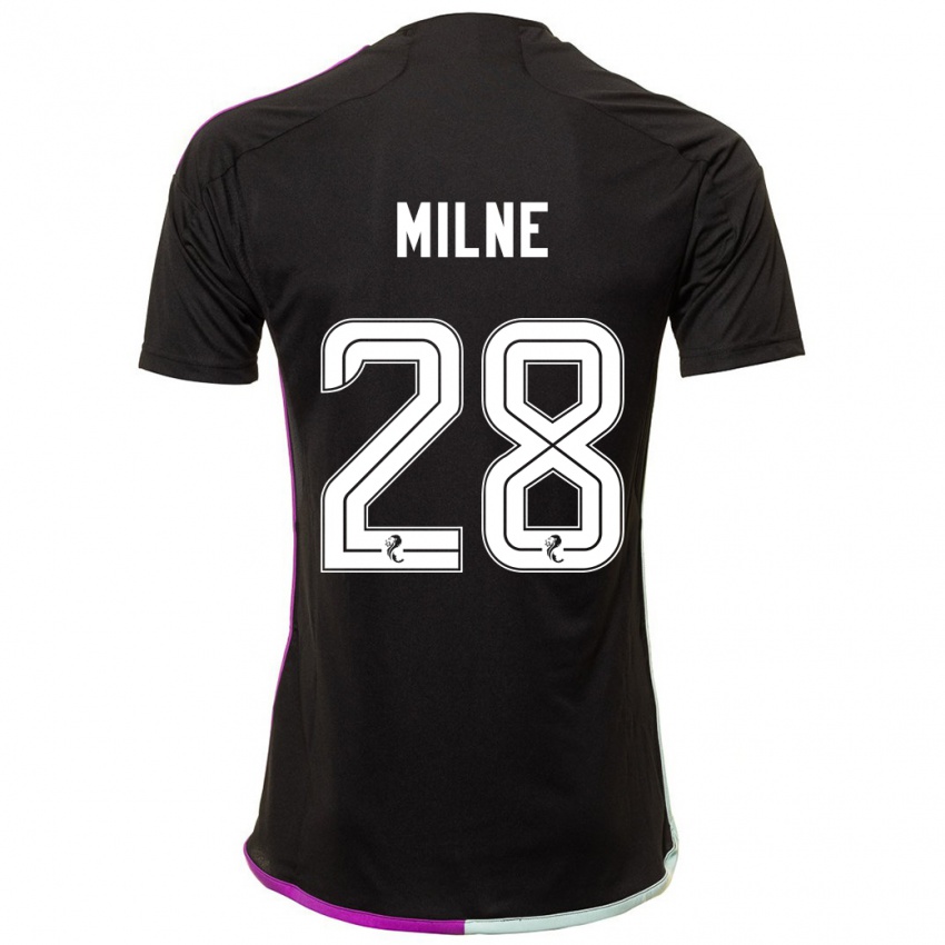 Hombre Camiseta Jack Milne #28 Negro 2ª Equipación 2023/24 La Camisa Chile