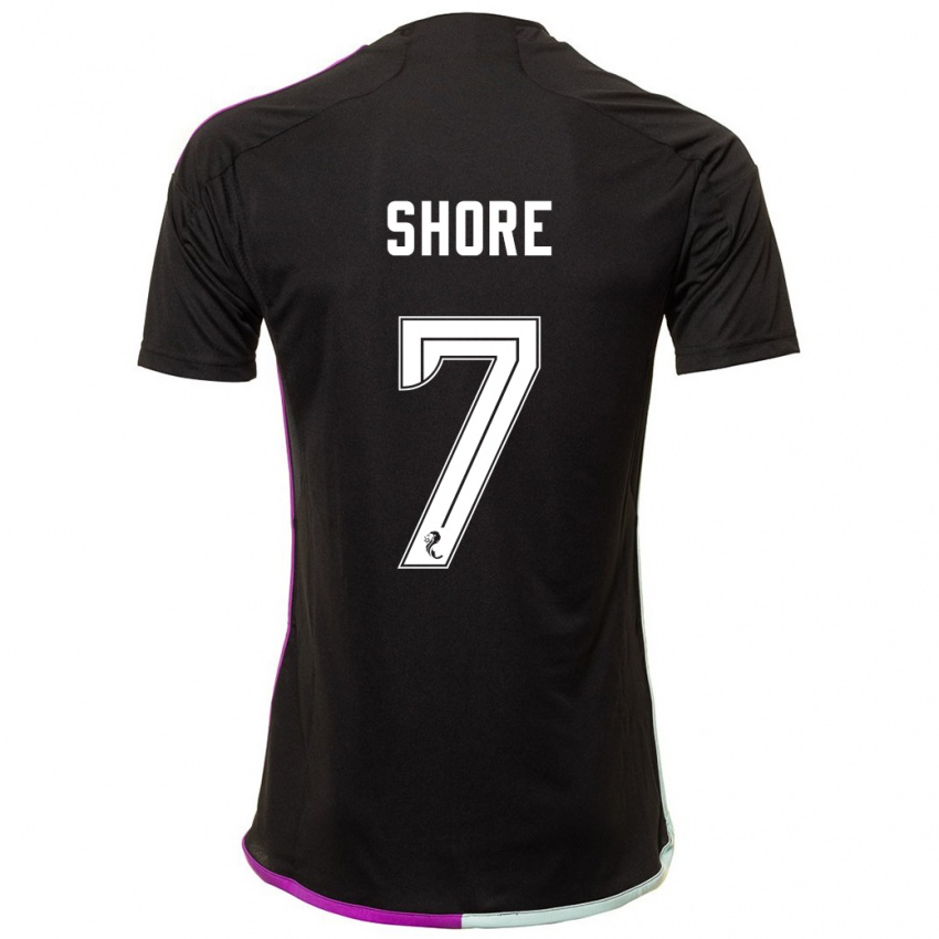 Hombre Camiseta Eilidh Shore #7 Negro 2ª Equipación 2023/24 La Camisa Chile