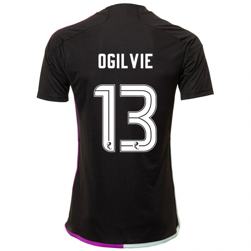 Hombre Camiseta Francesca Ogilvie #13 Negro 2ª Equipación 2023/24 La Camisa Chile