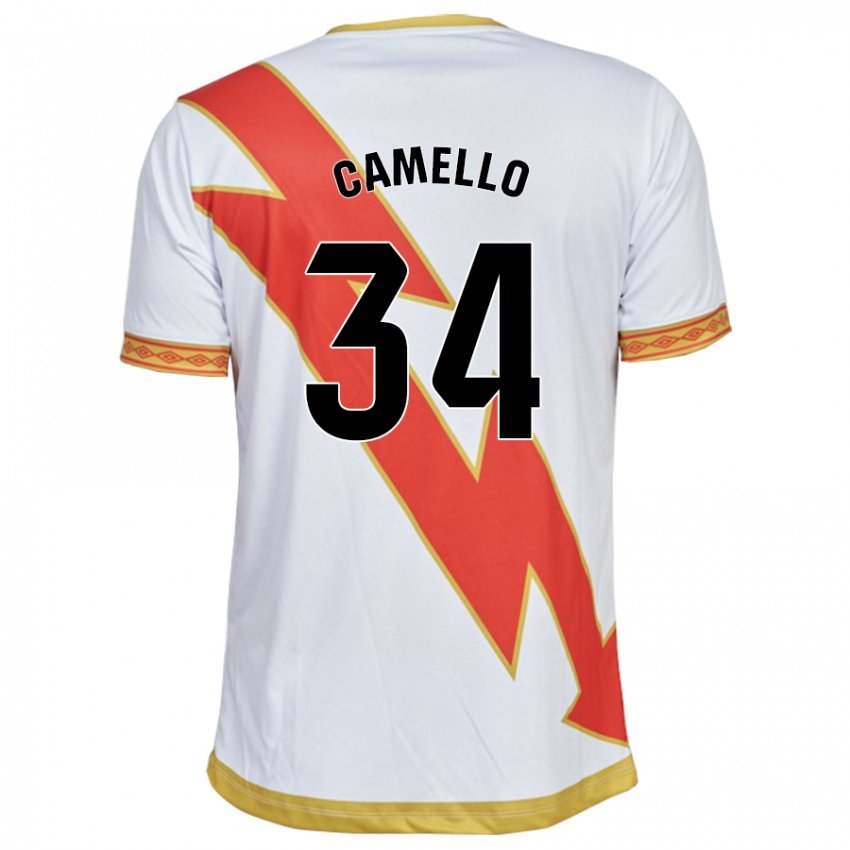 Mujer Camiseta Sergio Camello #34 Blanco 1ª Equipación 2023/24 La Camisa Chile