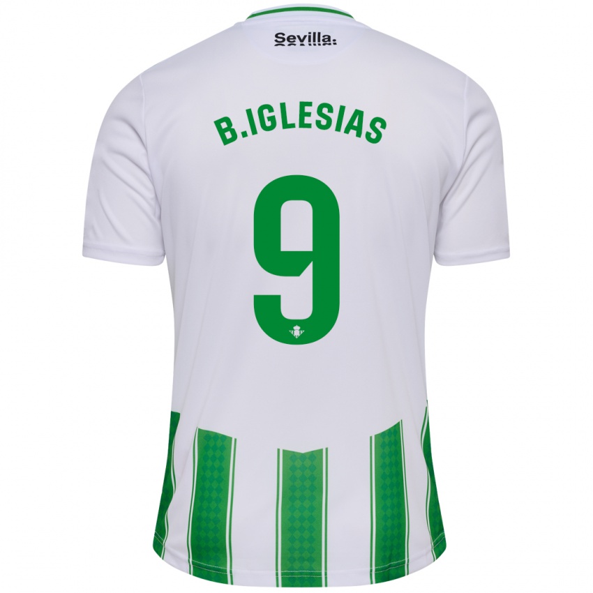 Mujer Camiseta Borja Iglesias #9 Blanco 1ª Equipación 2023/24 La Camisa Chile