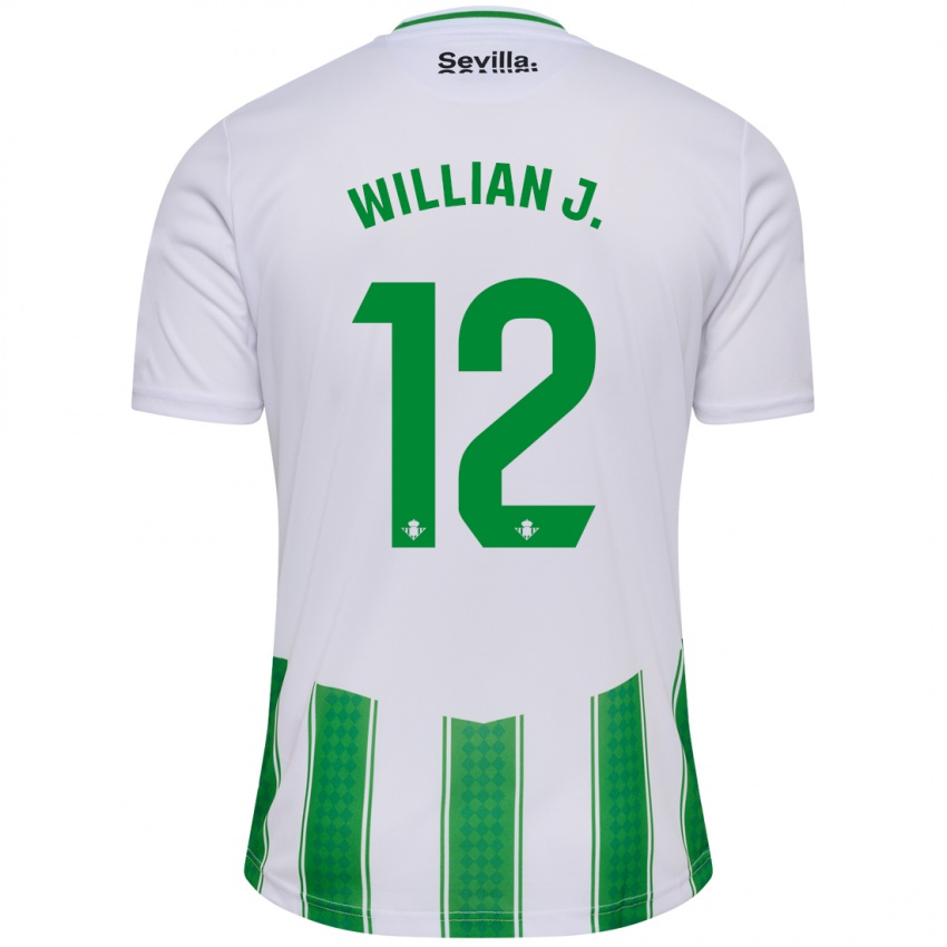 Mujer Camiseta Willian Jose #12 Blanco 1ª Equipación 2023/24 La Camisa Chile