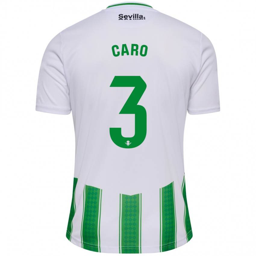 Mujer Camiseta Andrés Caro #3 Blanco 1ª Equipación 2023/24 La Camisa Chile