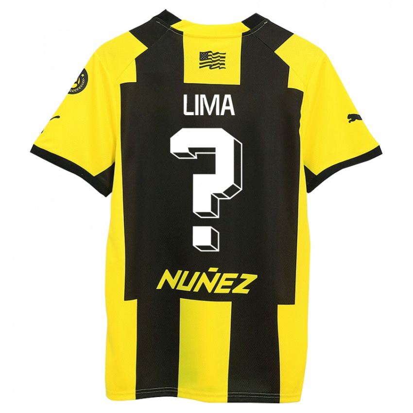 Mujer Camiseta Jhonatan Lima #0 Amarillo Negro 1ª Equipación 2023/24 La Camisa Chile