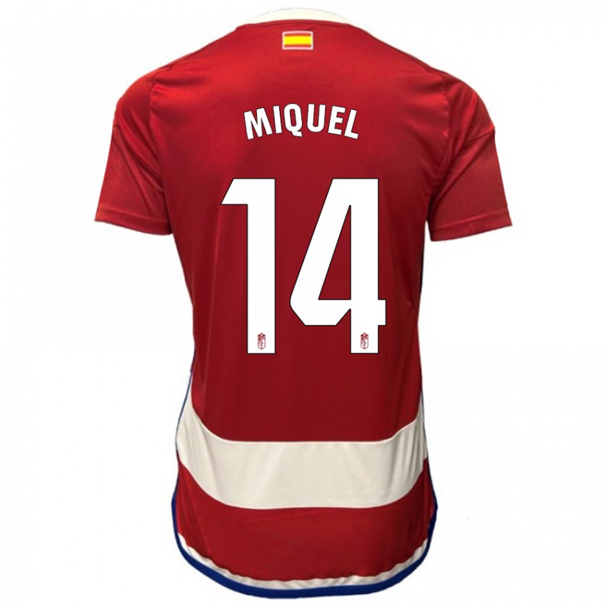 Mujer Camiseta Ignasi Miquel #14 Rojo 1ª Equipación 2023/24 La Camisa Chile