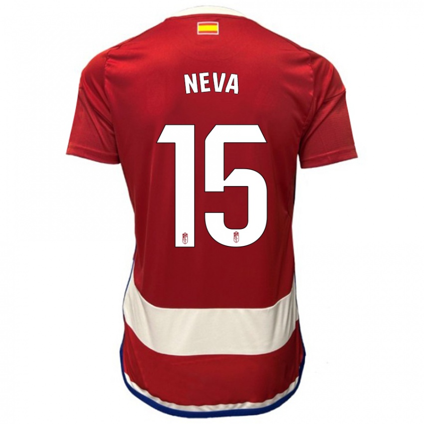 Mujer Camiseta Carlos Neva #15 Rojo 1ª Equipación 2023/24 La Camisa Chile