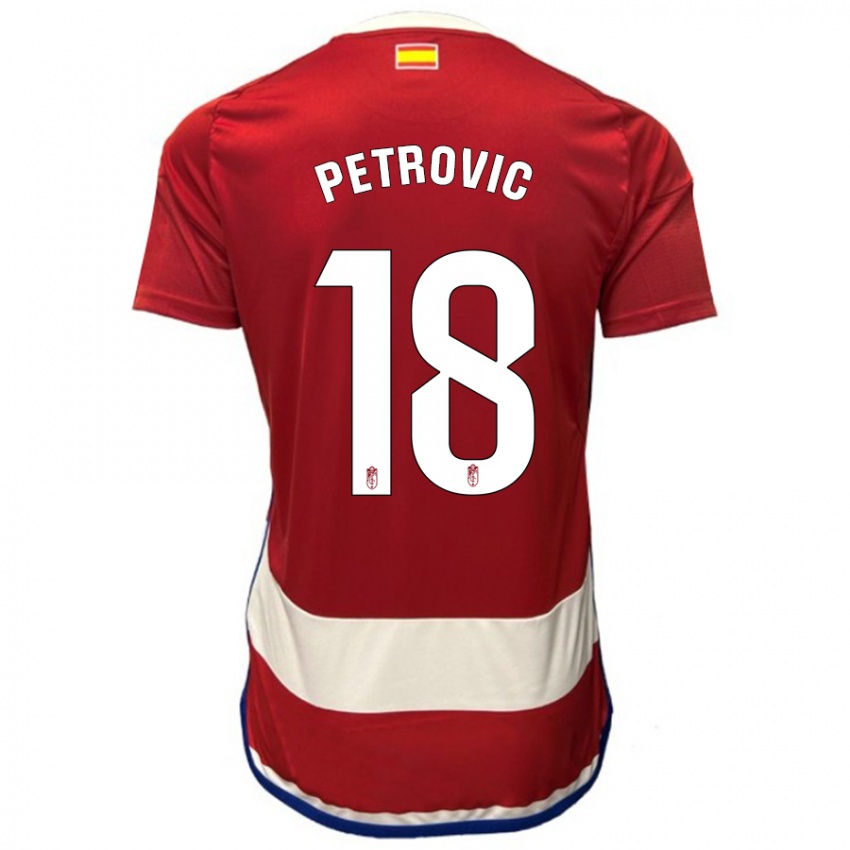 Mujer Camiseta Njegos Petrovic #18 Rojo 1ª Equipación 2023/24 La Camisa Chile