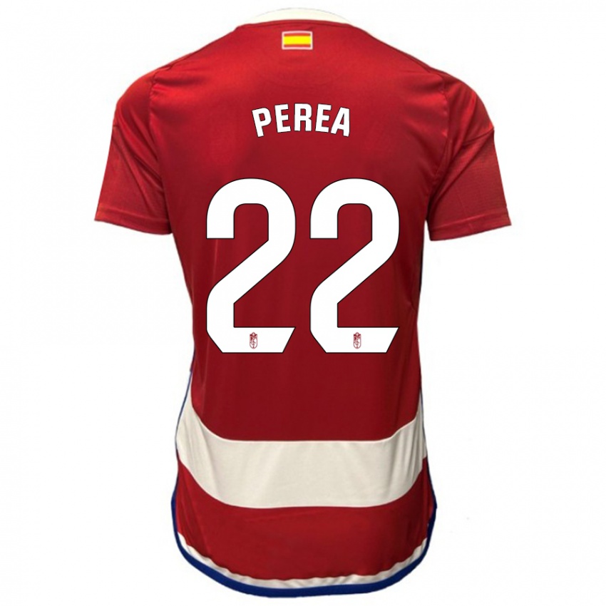 Mujer Camiseta Alberto Perea #22 Rojo 1ª Equipación 2023/24 La Camisa Chile