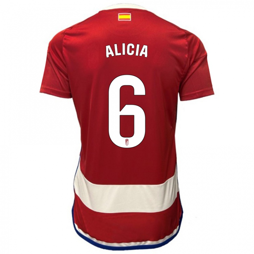 Mujer Camiseta Alicia #6 Rojo 1ª Equipación 2023/24 La Camisa Chile