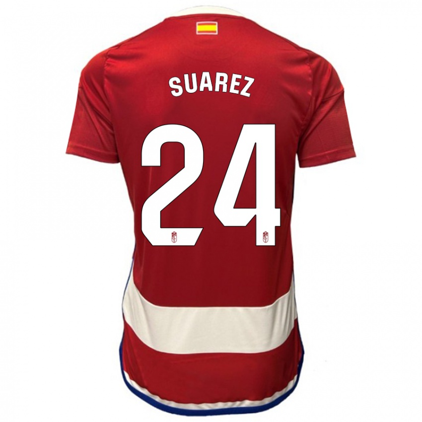 Mujer Camiseta Carlota Suárez #24 Rojo 1ª Equipación 2023/24 La Camisa Chile