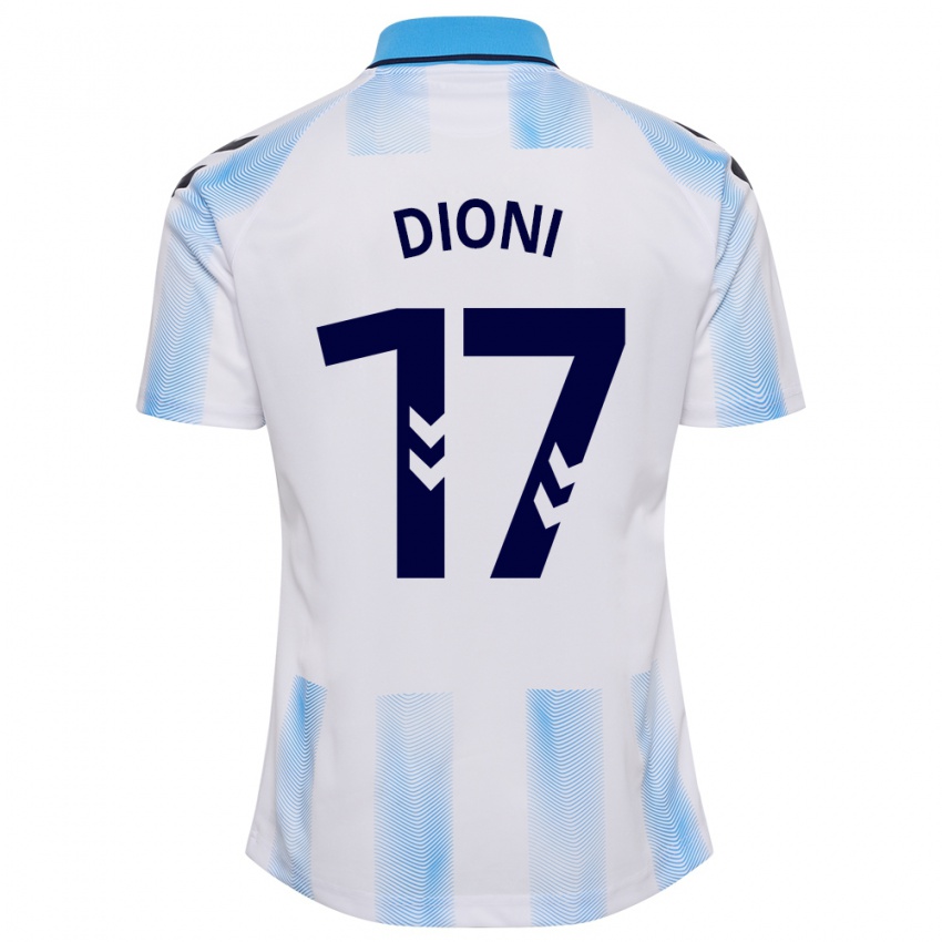 Mujer Camiseta Dioni #17 Blanco Azul 1ª Equipación 2023/24 La Camisa Chile