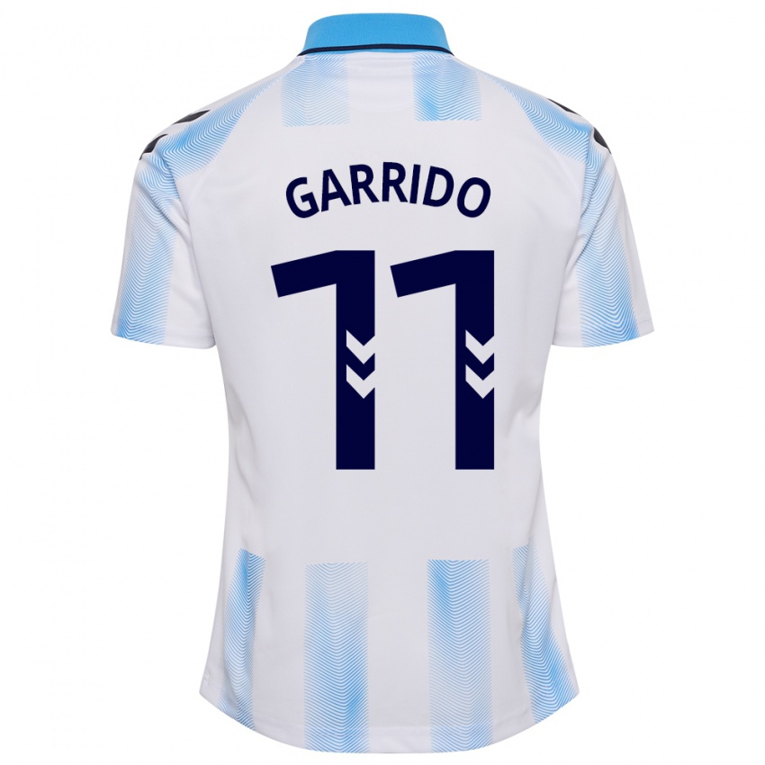 Mujer Camiseta Rafael Garrido #11 Blanco Azul 1ª Equipación 2023/24 La Camisa Chile