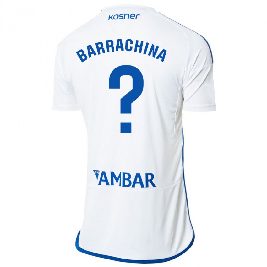 Mujer Camiseta Hugo Barrachina #0 Blanco 1ª Equipación 2023/24 La Camisa Chile