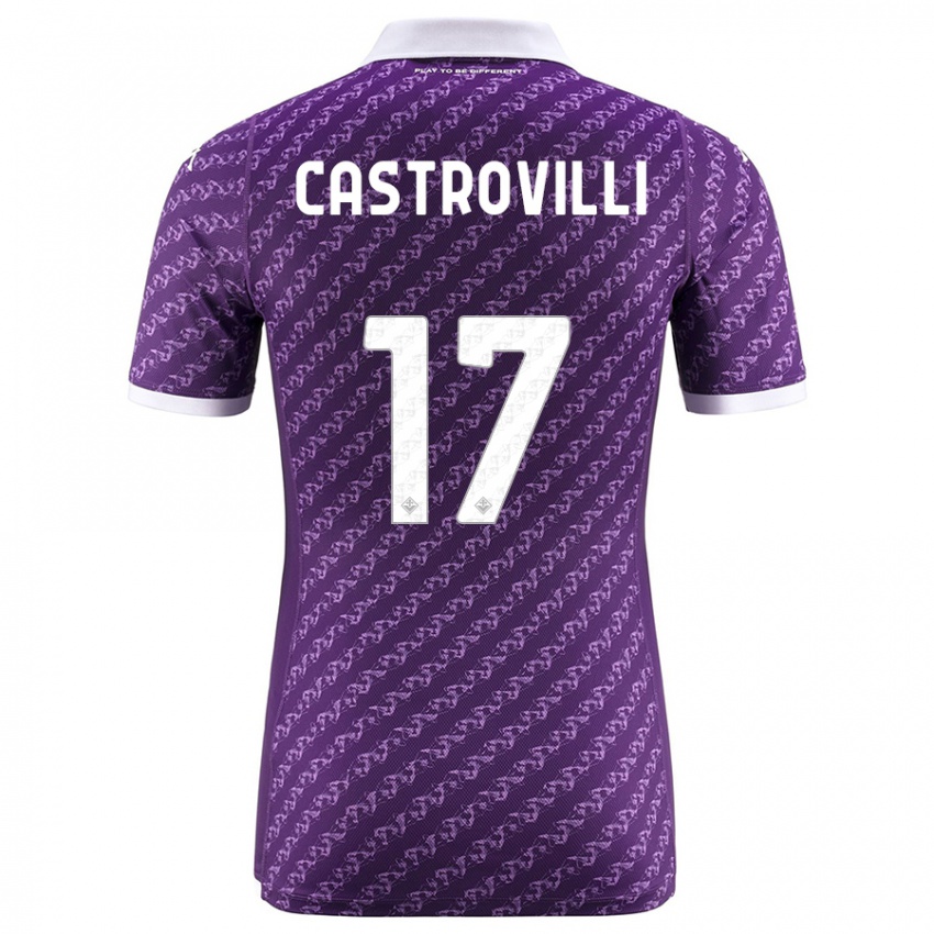 Mujer Camiseta Gaetano Castrovilli #17 Violeta 1ª Equipación 2023/24 La Camisa Chile