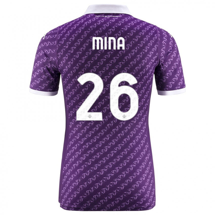 Mujer Camiseta Yerry Mina #26 Violeta 1ª Equipación 2023/24 La Camisa Chile