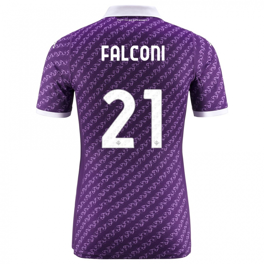 Mujer Camiseta Niccolo Falconi #21 Violeta 1ª Equipación 2023/24 La Camisa Chile