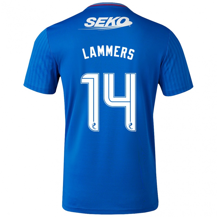 Mujer Camiseta Sam Lammers #14 Azul 1ª Equipación 2023/24 La Camisa Chile