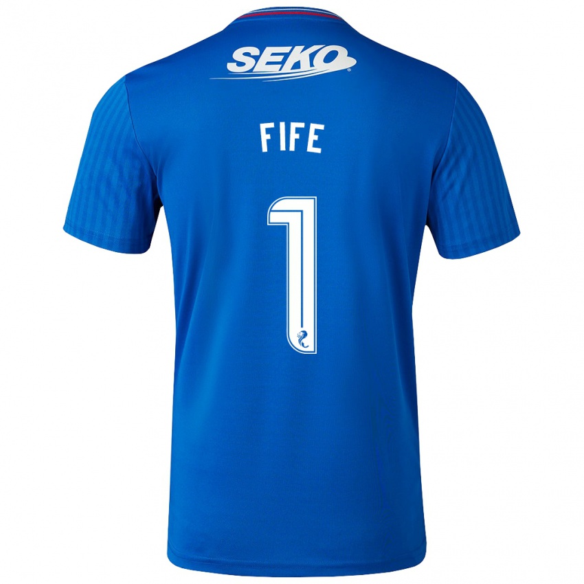 Mujer Camiseta Jenna Fife #1 Azul 1ª Equipación 2023/24 La Camisa Chile