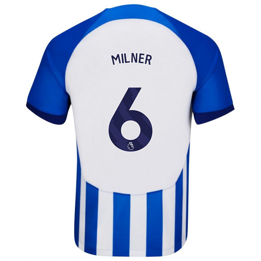 Mujer Camiseta James Milner #6 Azul 1ª Equipación 2023/24 La Camisa Chile