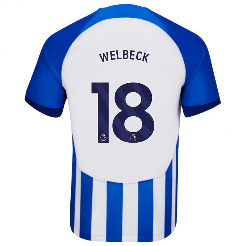 Mujer Camiseta Danny Welbeck #18 Azul 1ª Equipación 2023/24 La Camisa Chile