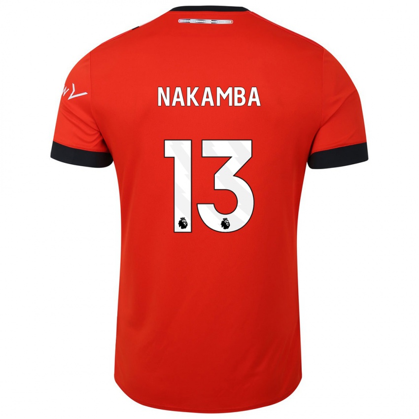 Mujer Camiseta Marvelous Nakamba #13 Rojo 1ª Equipación 2023/24 La Camisa Chile