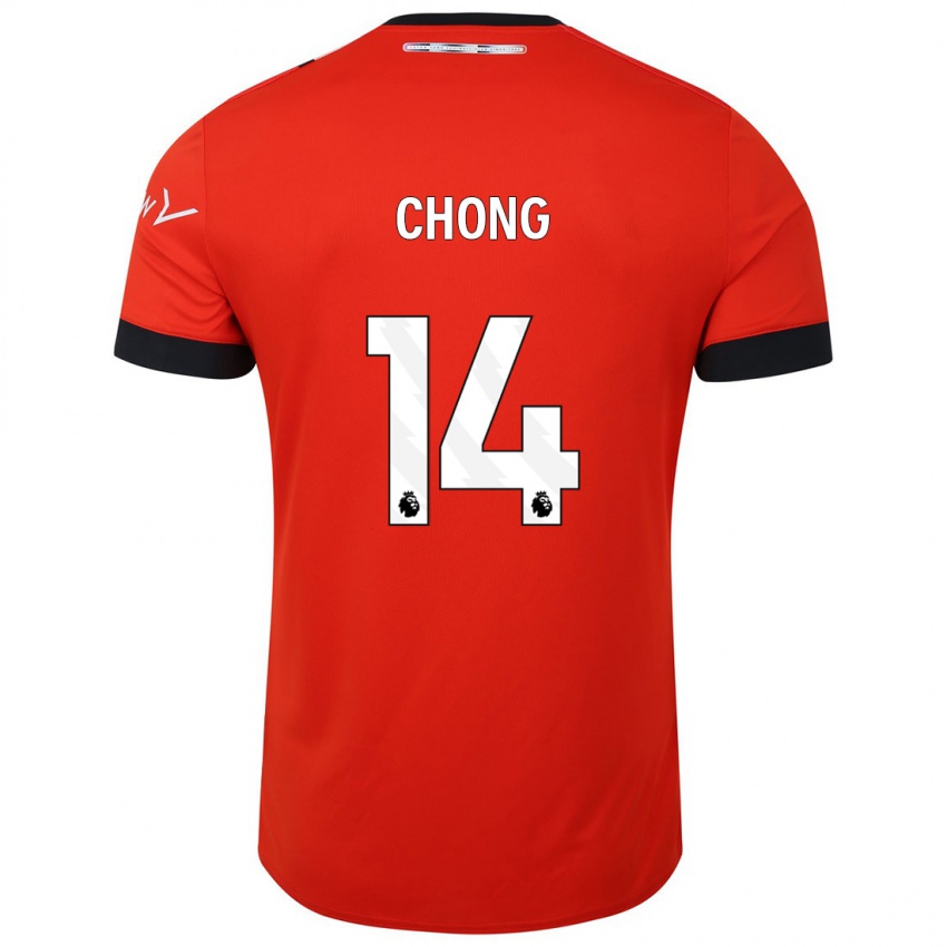 Mujer Camiseta Tahith Chong #14 Rojo 1ª Equipación 2023/24 La Camisa Chile