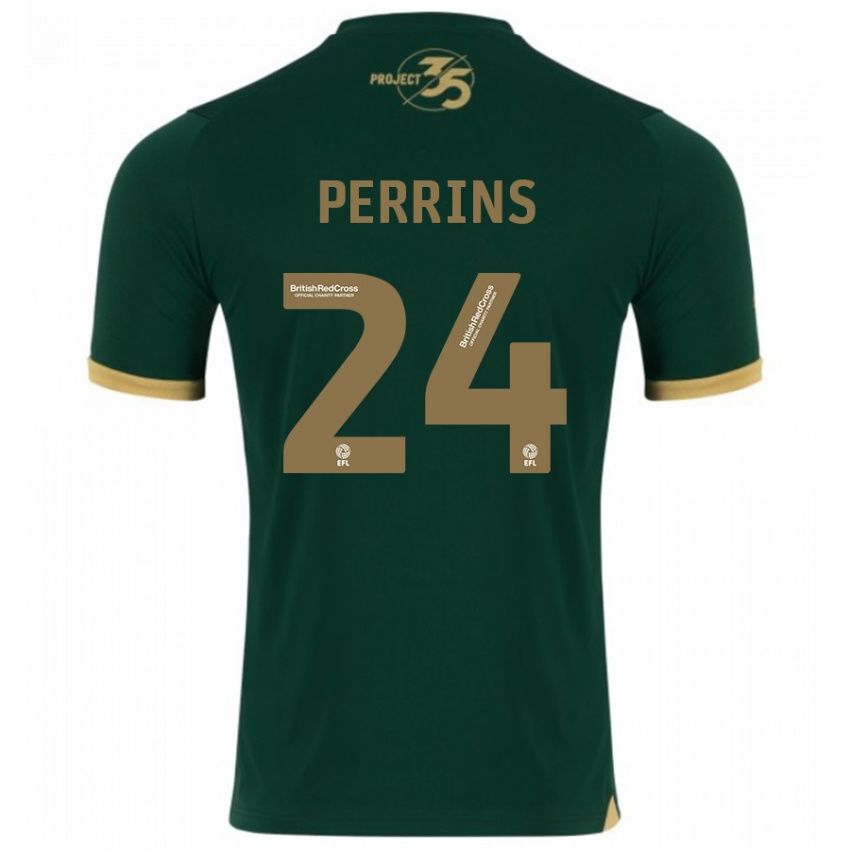 Mujer Camiseta Grace Perrins #24 Verde 1ª Equipación 2023/24 La Camisa Chile