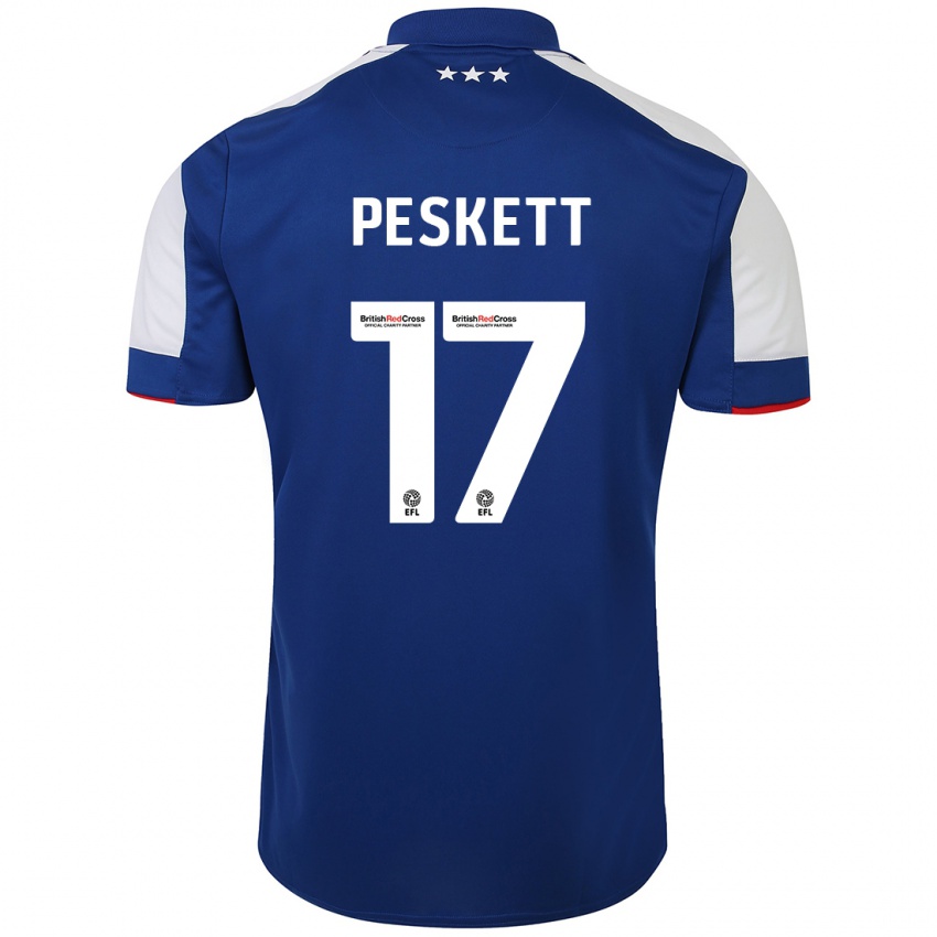 Mujer Camiseta Sophie Peskett #17 Azul 1ª Equipación 2023/24 La Camisa Chile