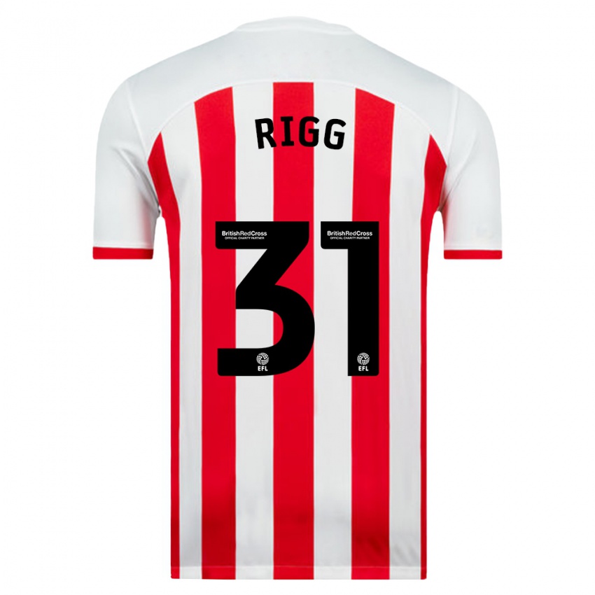 Mujer Camiseta Chris Rigg #31 Blanco 1ª Equipación 2023/24 La Camisa Chile