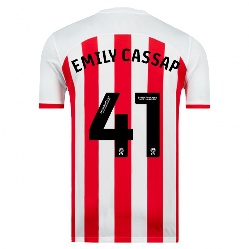 Mujer Camiseta Emily Cassap #41 Blanco 1ª Equipación 2023/24 La Camisa Chile